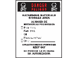 Sign 15 x 19 Plastic Bilingual: Hazard Materials