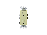 Square Duplex Receptacle, 15 amp  Ivory