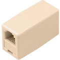6 Wire Telephone Line Cord Coupler, Ivory