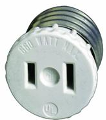 Light Socket To Single Outlet Adapter, Ivory