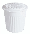 Round Plastic Trash Can With Lid 6 Gallon