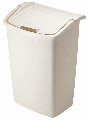 Rectangluar Swing Lid Wastebasket 45 Quart Bisque