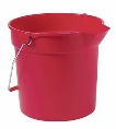 Plastic Bucket With Handle Red 10 Quart
