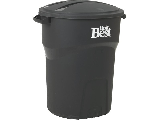 Outdoor Plastic Trash Can With Lid 32 Gallon Black