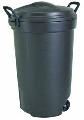 Outdoor Trash Can With Wheels 32 Gallon Black
