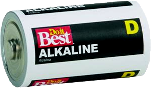 Household Use Alkaline Size D, 4 Pack