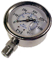 2-1/2 In Liquid Fill Gauge, 0-600 PSI