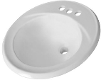 Round Steel Lavatory Bowl, White