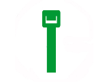 8 In Nylon Cable Tie, Green 100 Pack