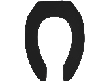 Plastic Elongated Open End Toilet Seat, Black