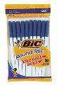 BIC Round Stic Ballpoint Pen 10 Pack Blue