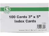 Index Cards 3 In x 5 In 100 Count