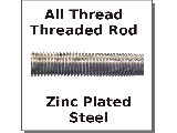 All Thread Rod Zinc Plated Steel Fine Thread