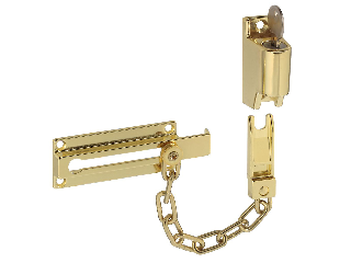 Chain Door Keyed Lock #V806  Bright Brass