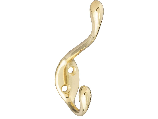 Garment Hook (1) Heavy Duty V167 Brass Finish