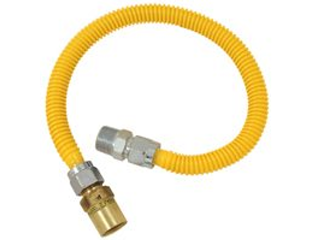 Coated Stainless Steel Gas Supply Line With EFT, 3/4 In FPT x 3/4 In MPT x 48 In