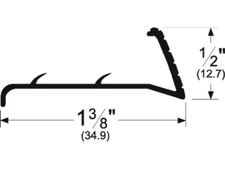 Carpet Bar 1-3/8 x 36 Gold Aluminum
