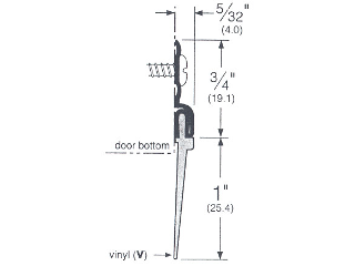 Door Sweep Vinyl Bottom 1-3/4 x 36 Bronze Aluminum