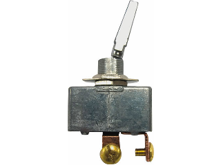 Chrome On-Off Toggle Switch, 2 Screw Terminals