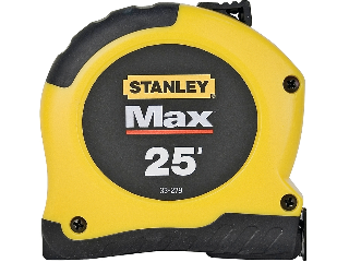 Max Retractable Measuring Tape, 1-1/8 In X 25 Ft