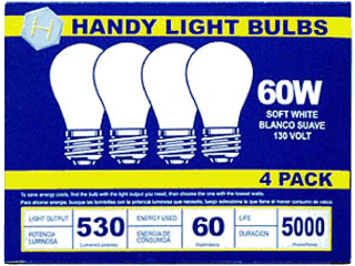 Long Life Soft White Bulb 60 Watt, 4 Pack