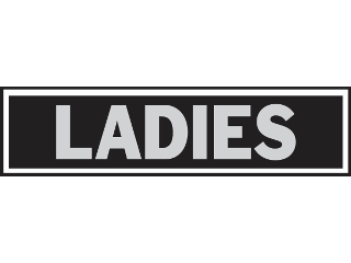 Sign 2 x 8 Aluminum Stick-On: Ladies