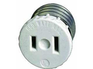 Light Socket To Single Outlet Adapter, Ivory