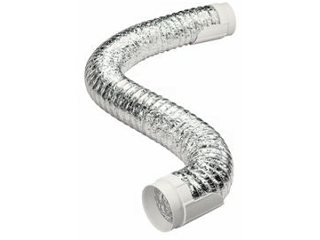 Flexible Aluminum Dryer Pipe With Plastic Ends, 4 In x 8 Ft
