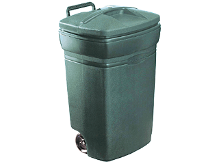 Outdoor Trash Can With Lid 45 Gallon Wheeled Heavy Duty Plastic