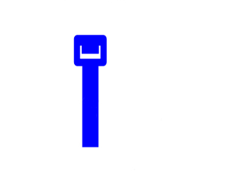 8 In Nylon Cable Tie, Blue 100 Pack