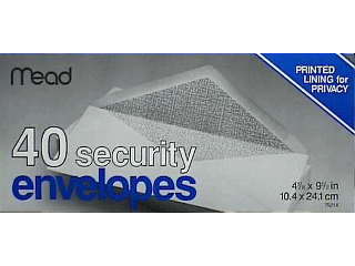 Security Envelopes 9-1/2 In 40 Count