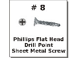 8 x 1 Flat Head Phillips Drill Point Sheet Metal Screw