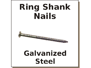 Hot Galv Ring Shank Nail (Sizes 6d to 16d)