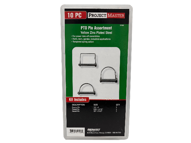 Project Master Round & Square PTO Pin Assortment – Durable 10 Pc Set