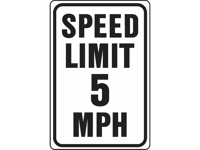 SPEED LIMIT 5 Aluminum Black on White 12 Width x 18 Height NMC TM17H Traffic Sign 0.063 Thick SPEED LIMIT 5 12 Width x 18 Height 0.063 Thick TM17HNMC 