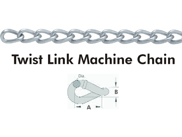 2/0X75 Machine Chain Twist Link ElectroGalvanized 2/0X75 Machine Chain Twist Link ElectroGalvanized