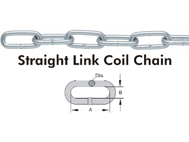 #3X300 Straight Link Coil Chain Electro-Galvanized