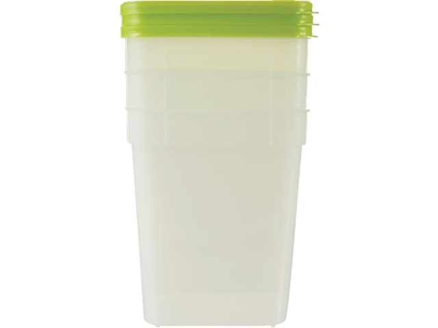 Cox Hardware and Lumber - Square 1 Quart Freezer Food Storage Container  with Lids, 3 Pk