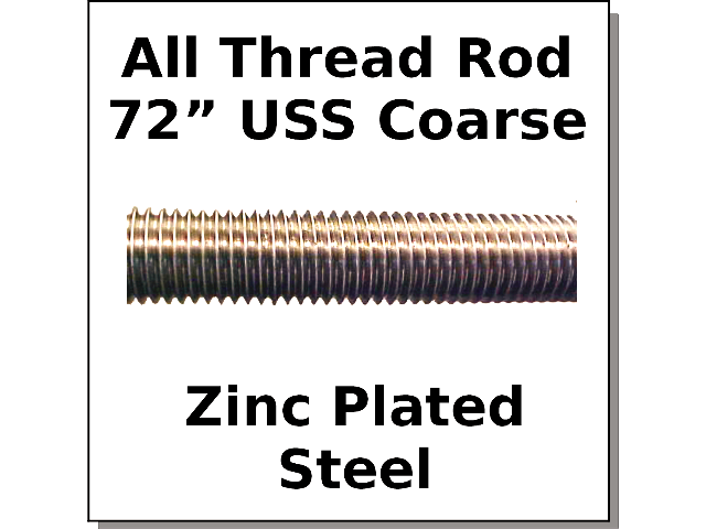 3 PCS Threaded Rod 5/8-11 x 72” 6FT Zinc Plated All-Thread 5/8 x 6 FT 3 