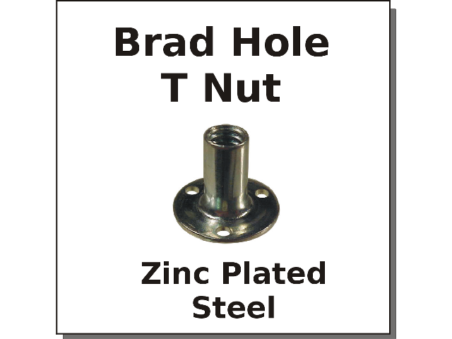 Midwest Fastener Brad Hole T Nut, 1/4-20 x 5/16