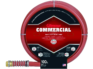 Gilmour Commercial Rubber Water Hose, 3/4 In x 100 Ft