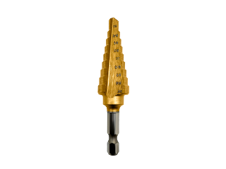 Hex Shank Step Drill Bit, 1/8 In - 1/2 In