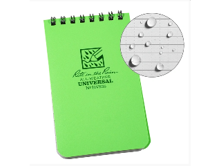 Waterproof Green Spiral Notebook, 3 In x 5 In