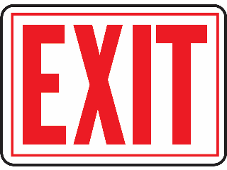 Sign 10 x 14 Aluminum Red-on-White: Exit