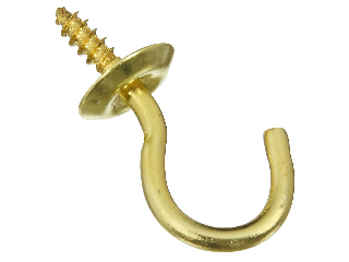 Cup Hooks (5) .092 x 3/4" V2021 Solid Brass