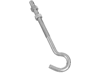 Hook Bolt With Nut 5/16 In x 5 In Zinc Plated
