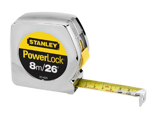 Powerlock Retractable Measuring Tape, 1 In X 8m