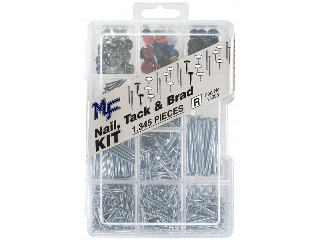 Nail, Tack & Brad Assortment Kit 1,345 Pieces