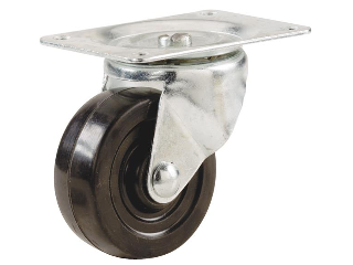 Rubber Wheel Swivel Caster Plate