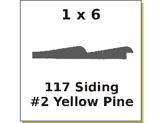 1 x 6 #2 Yellow Pine Siding #117 (Lengths)
